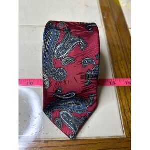 Mark Jackson Paisley Silk Blend Men's Necktie Burgundy Blue‎ Formal 50"